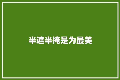 半遮半掩是为最美