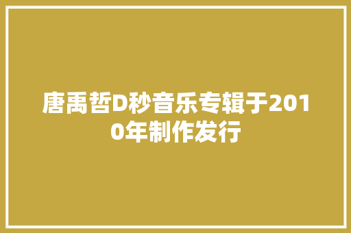 唐禹哲D秒音乐专辑于2010年制作发行