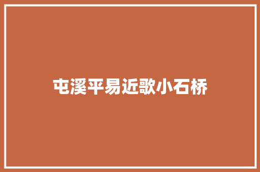 屯溪平易近歌小石桥