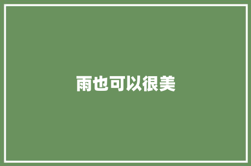 雨也可以很美