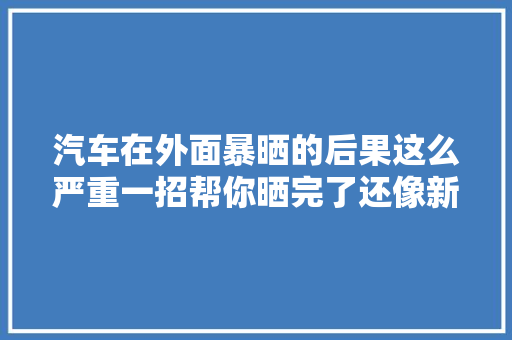 汽车在外面暴晒的后果这么严重一招帮你晒完了还像新车