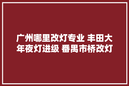 广州哪里改灯专业 丰田大年夜灯进级 番禺市桥改灯 从化改灯