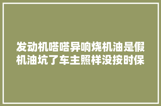 发动机嗒嗒异响烧机油是假机油坑了车主照样没按时保养