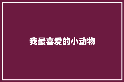 我最喜爱的小动物