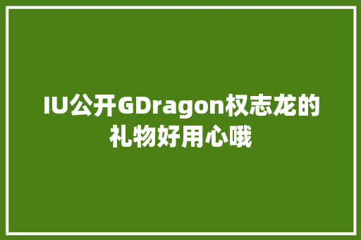 IU公开GDragon权志龙的礼物好用心哦
