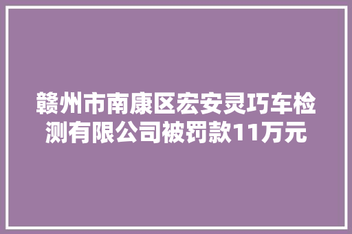 赣州市南康区宏安灵巧车检测有限公司被罚款11万元