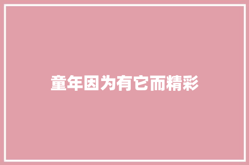 童年因为有它而精彩