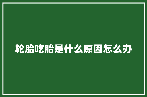 轮胎吃胎是什么原因怎么办