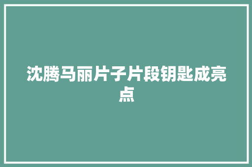 沈腾马丽片子片段钥匙成亮点