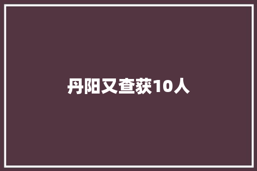 丹阳又查获10人
