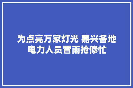为点亮万家灯光 嘉兴各地电力人员冒雨抢修忙
