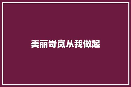 美丽岢岚从我做起
