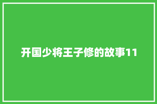 开国少将王子修的故事11 汽车知识