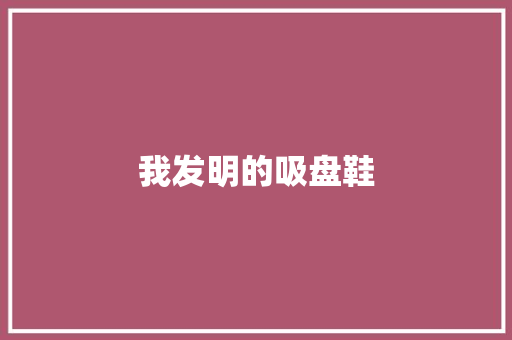 我发明的吸盘鞋