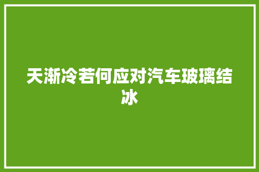 天渐冷若何应对汽车玻璃结冰