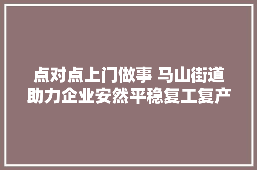 点对点上门做事 马山街道助力企业安然平稳复工复产