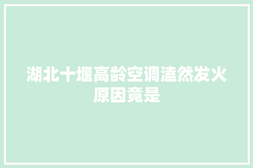 湖北十堰高龄空调溘然发火原因竟是