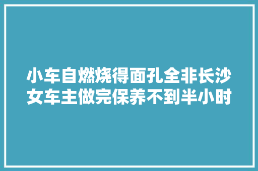 小车自燃烧得面孔全非长沙女车主做完保养不到半小时
