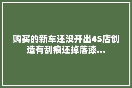 购买的新车还没开出4S店创造有刮痕还掉落漆…