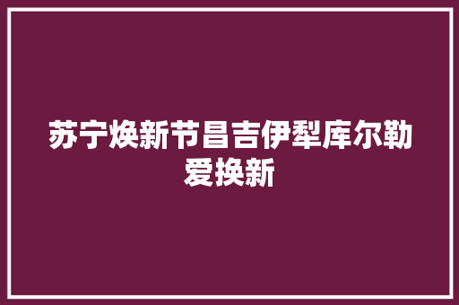 苏宁焕新节昌吉伊犁库尔勒爱换新