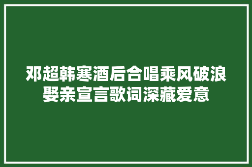 邓超韩寒酒后合唱乘风破浪娶亲宣言歌词深藏爱意