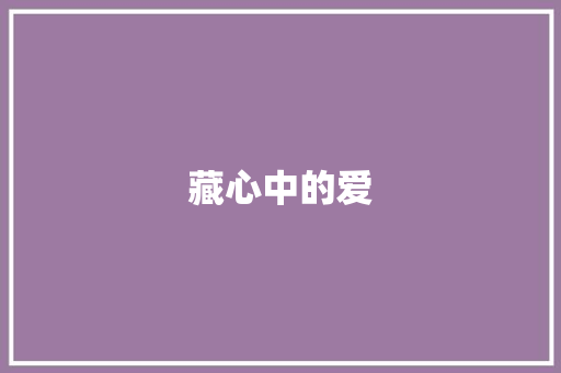 藏心中的爱