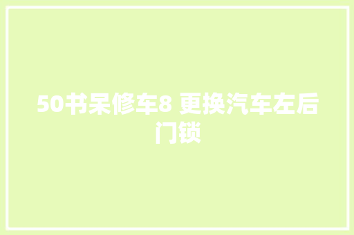 50书呆修车8 更换汽车左后门锁