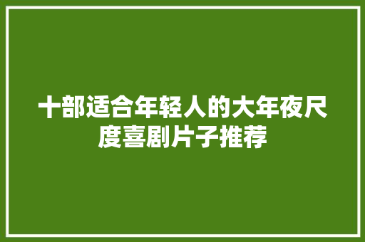 十部适合年轻人的大年夜尺度喜剧片子推荐
