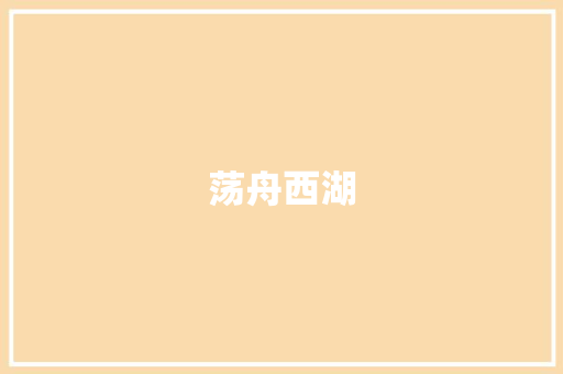 荡舟西湖