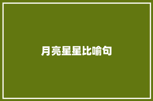 月亮星星比喻句 知识百科