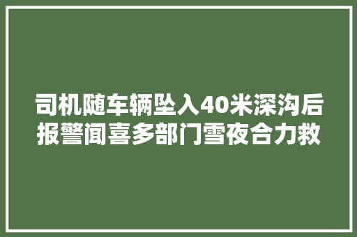 司机随车辆坠入40米深沟后报警闻喜多部门雪夜合力救出