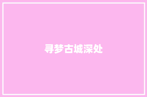 寻梦古城深处