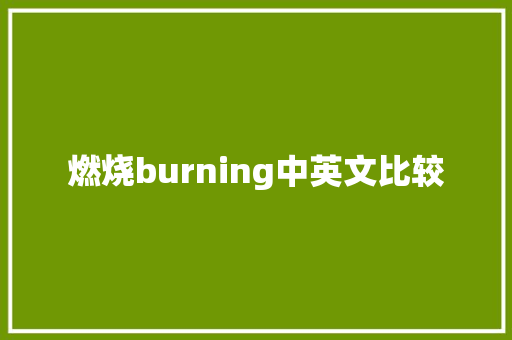 燃烧burning中英文比较