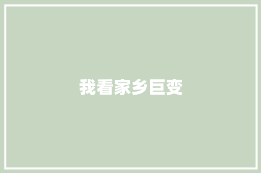 我看家乡巨变