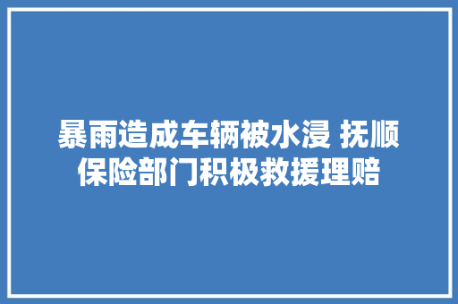 暴雨造成车辆被水浸 抚顺保险部门积极救援理赔