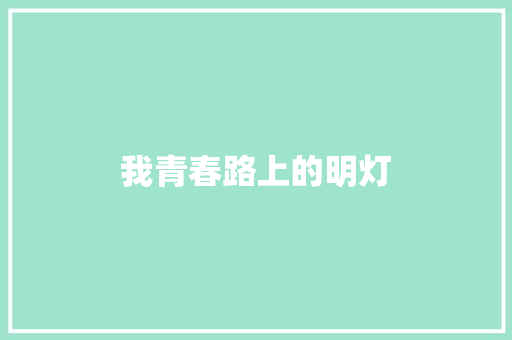 我青春路上的明灯