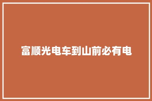 富顺光电车到山前必有电