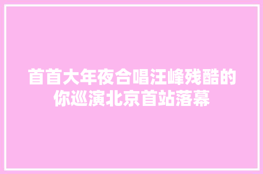 首首大年夜合唱汪峰残酷的你巡演北京首站落幕