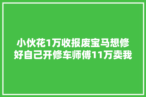 小伙花1万收报废宝马想修好自己开修车师傅11万卖我吧