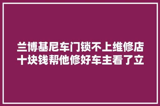 兰博基尼车门锁不上维修店十块钱帮他修好车主看了立时抱头痛哭