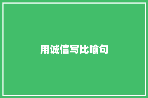 用诚信写比喻句