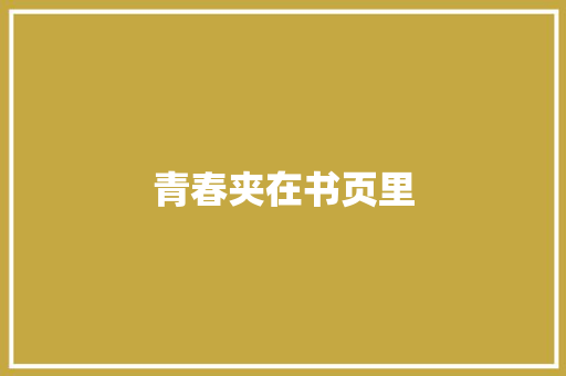 青春夹在书页里