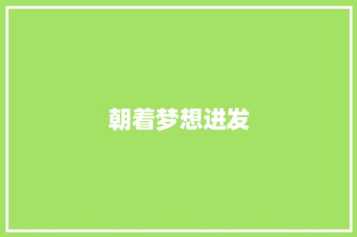 朝着梦想进发