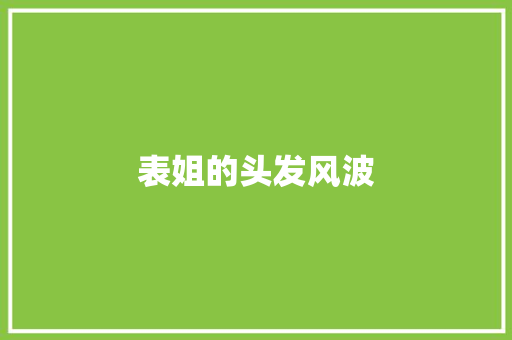 表姐的头发风波