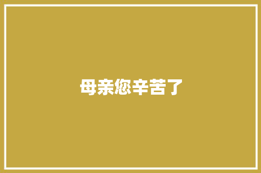 母亲您辛苦了