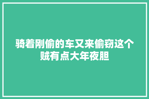 骑着刚偷的车又来偷窃这个贼有点大年夜胆