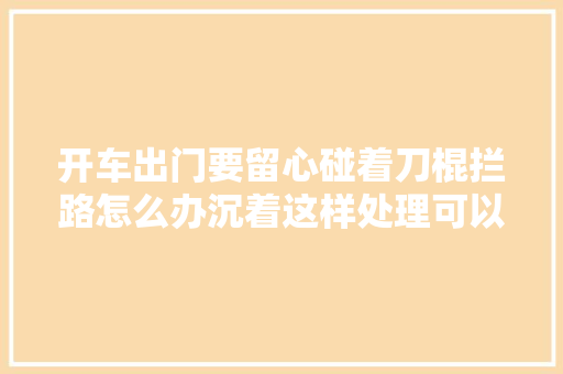 开车出门要留心碰着刀棍拦路怎么办沉着这样处理可以让你无忧