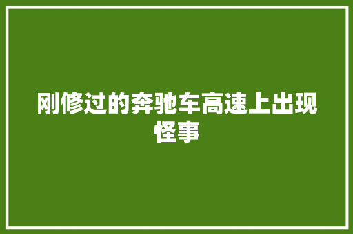 刚修过的奔驰车高速上出现怪事