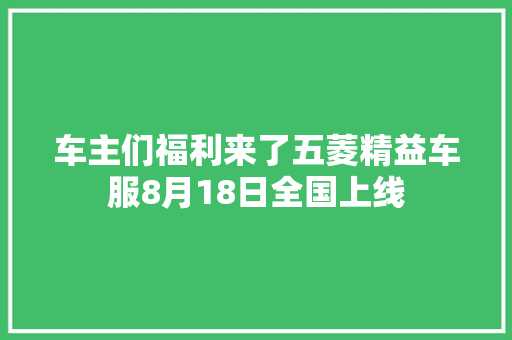 车主们福利来了五菱精益车服8月18日全国上线