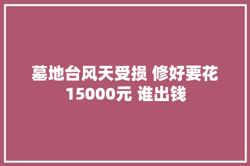 墓地台风天受损 修好要花15000元 谁出钱
